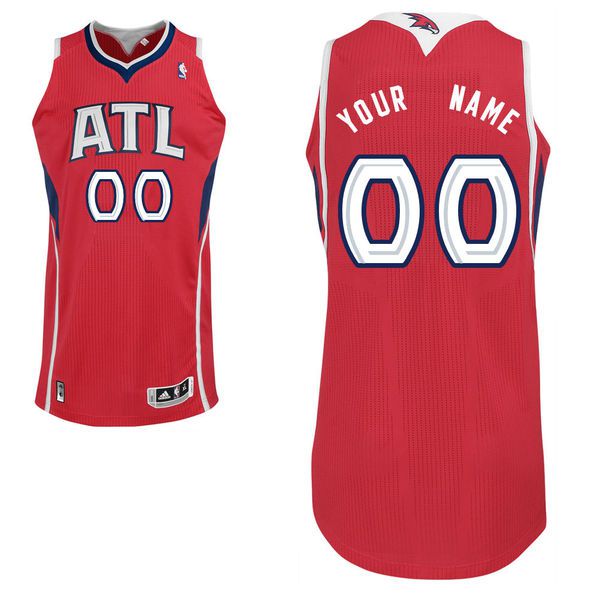 Men Atlanta Hawks Red Custom Authentic NBA Jersey->customized nba jersey->Custom Jersey